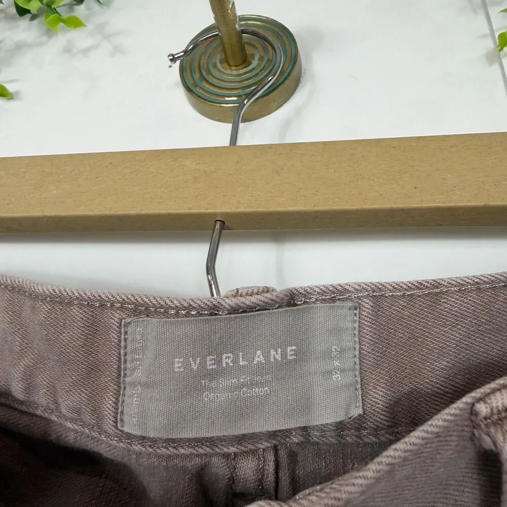 Everlane Jeans Mens 32x32 Brown tan Denim Organic Cotton Straight Leg Slim Fit‎